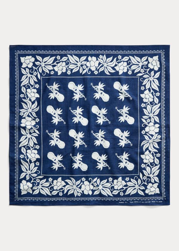 Pañuelo Ralph Lauren Mujer Azules / Creme - Print Cotton - WOPVI2031